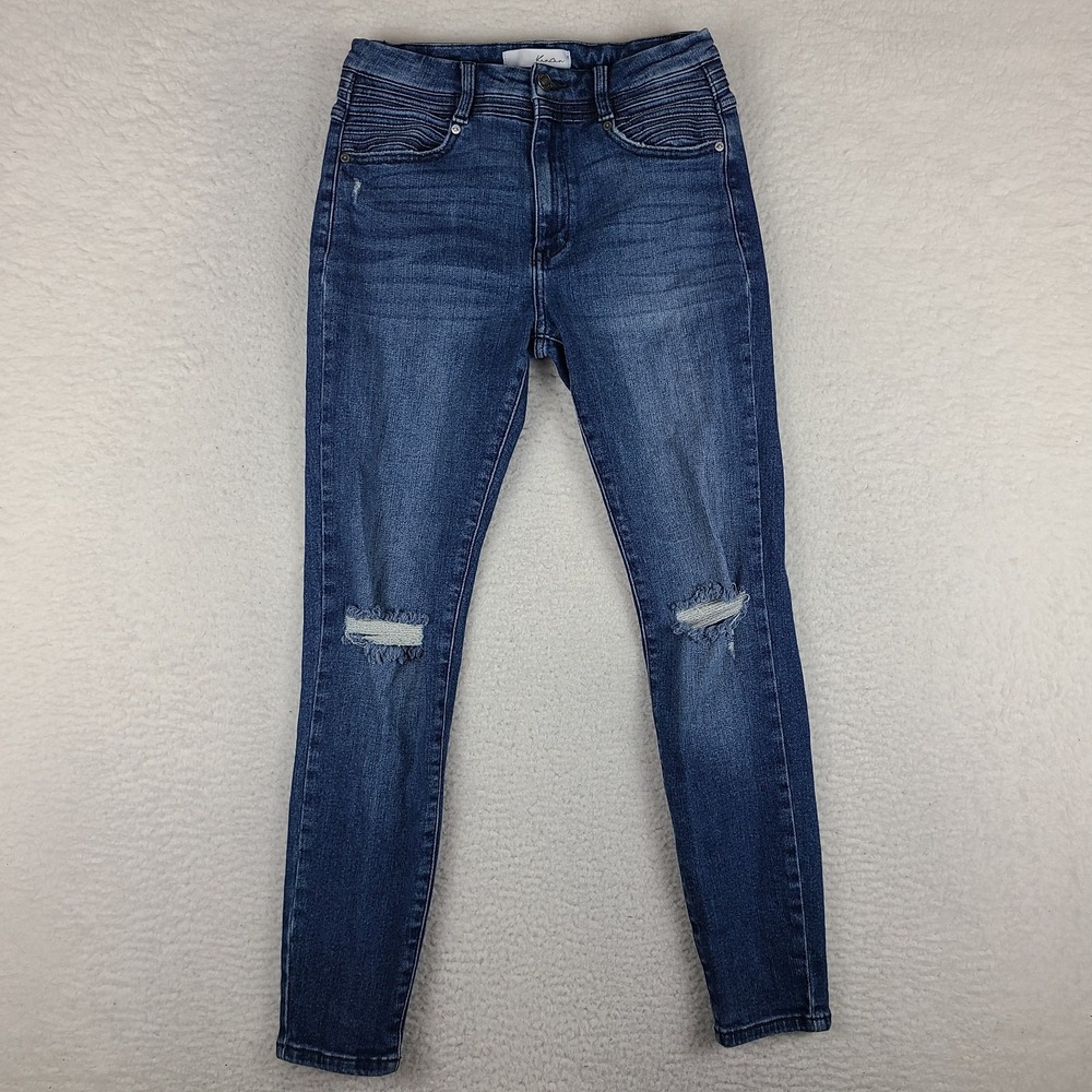 KanCan Jeans Womens 9/28 Blue Skinny Distress Dark Wash Denim‎ KC9263D